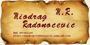 Miodrag Radonoćević vizit kartica
